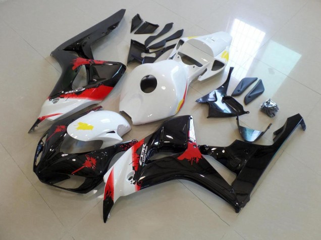 Carénage CBR 1000 RR 06-07 - Blanc Noir avec No Décalque Carénage CBR 1000 RR 06-07 - Blanc Noir avec No Décalque