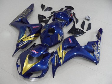 Carénage CBR 1000 RR 06-07 - Bleu Foncé avec Or Bande