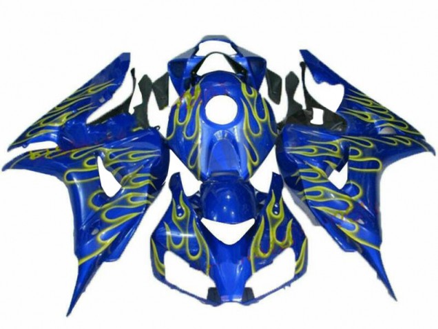 Carénage CBR 1000 RR 06-07 - Jaune Flamme Bleu