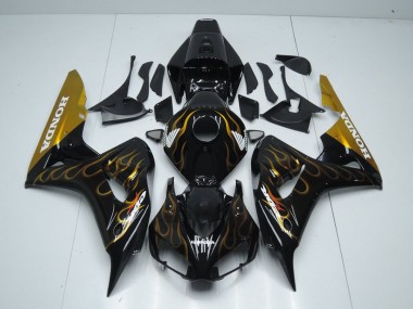 Carénage CBR 1000 RR 06-07 - Noir Or Flamme