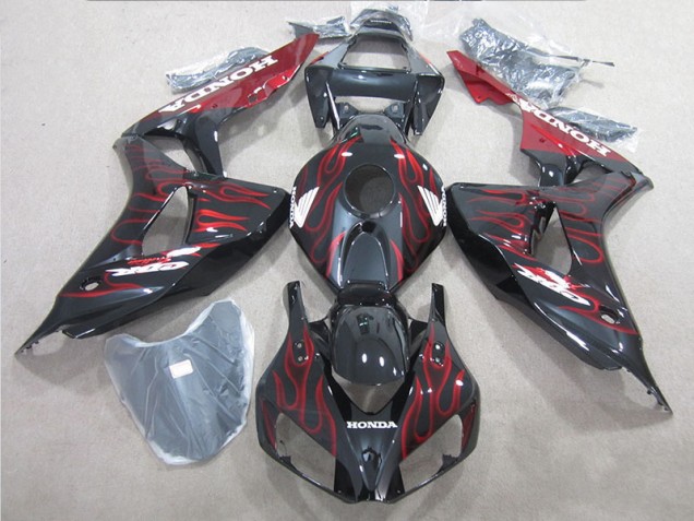 Carénage CBR 1000 RR 06-07 - Noir Rouge Flamme