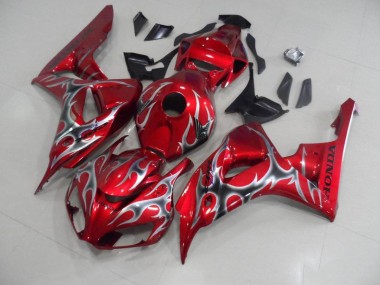 Carénage CBR 1000 RR 06-07 - Rouge avec Noir Gris Flamme