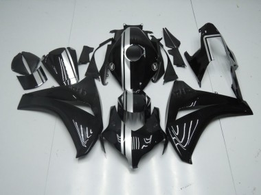 Carénage CBR 1000 RR 08-11 - Noir Brillant avec Argent Bande