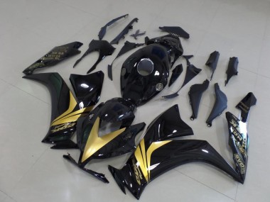 Carénage CBR 1000 RR 12-16 - Noir Brillant Or Décalque