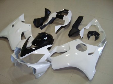 Carénage CBR 600 F4i 01-03 - Blanc avec Noir Bande