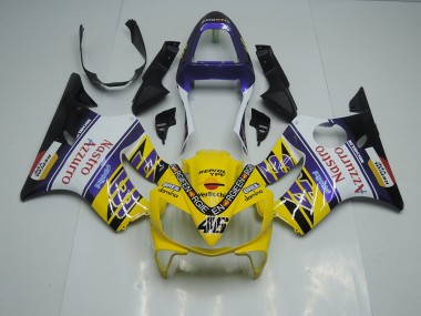 Carénage CBR 600 F4i 01-03 - Jaune Blanc Nastro Azzurro