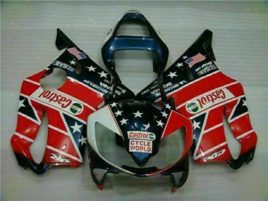 Carénage CBR 600 F4i 01-03 - Rouge Blanc Bleu Castrol Cycle World