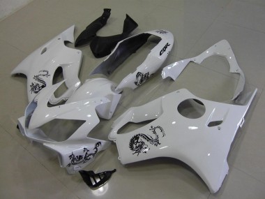 Carénage CBR 600 F4i 04-07 - Blanc avec Noir Dragon