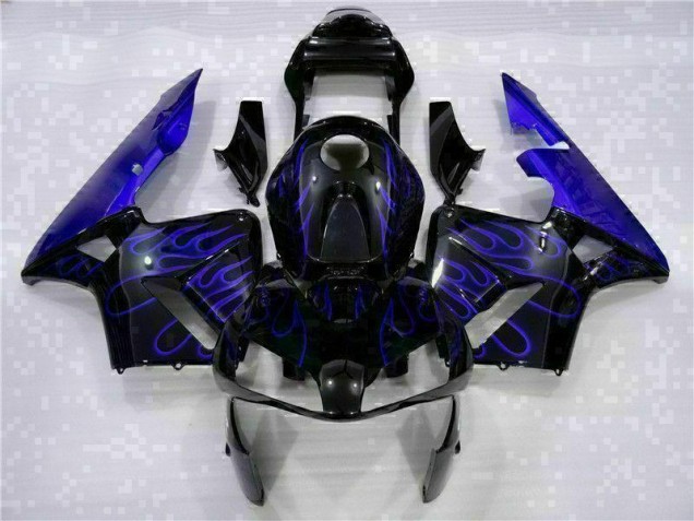 Carénage CBR 600 RR 03-04 - Noir avec Bleu Flamme