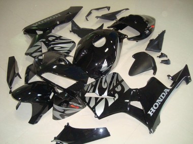 Carénage CBR 600 RR 05-06 - Noir Blanc Flamme
