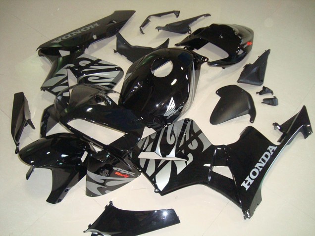 Carénage CBR 600 RR 05-06 - Noir Blanc Flamme