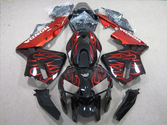 Carénage CBR 600 RR 05-06 - Noir Rouge Flamme Carénage CBR 600 RR 05-06 - Noir Rouge Flamme