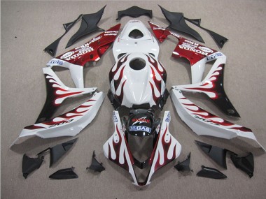 Carénage CBR 600 RR 07-08 - Blanc Rouge Flamme Requin