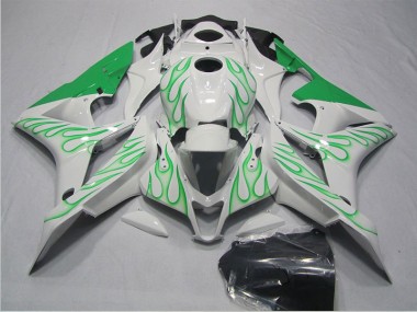 Carénage CBR 600 RR 07-08 - Blanc Vert Flamme