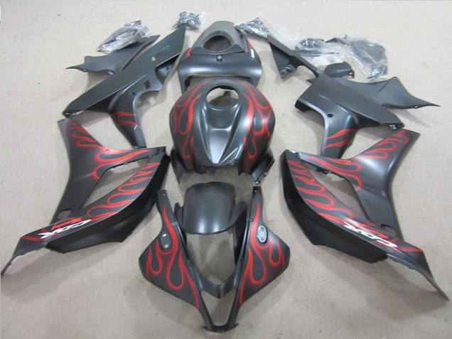 Carénage CBR 600 RR 07-08 - Noir avec Rouge Flamme Carénage CBR 600 RR 07-08 - Noir avec Rouge Flamme