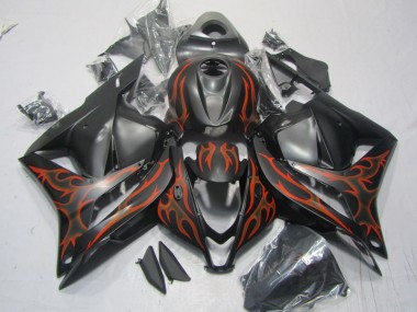 Carénage CBR 600 RR 09-12 - Noir Orange Flamme