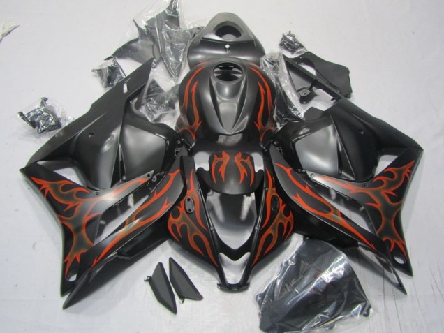 Carénage CBR 600 RR 09-12 - Noir Orange Flamme Carénage CBR 600 RR 09-12 - Noir Orange Flamme