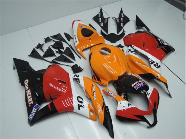 Carénage CBR 600 RR 09-12 - Orange Rouge Noir Repsol Carénage CBR 600 RR 09-12 - Orange Rouge Noir Repsol