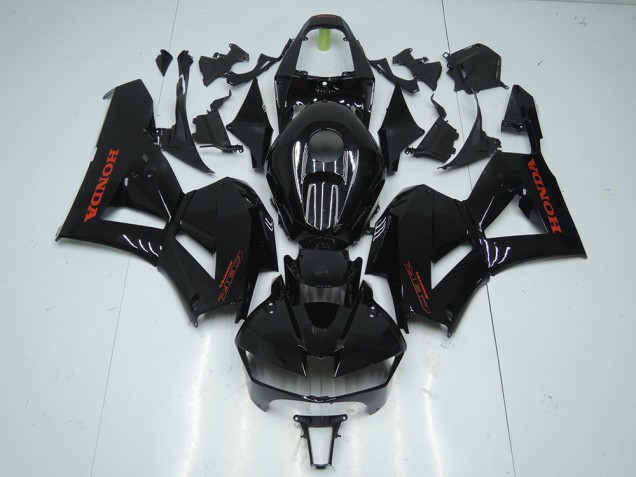 Carénage CBR 600 RR 13-21 - Noir Brillant avec Rouge Décalque