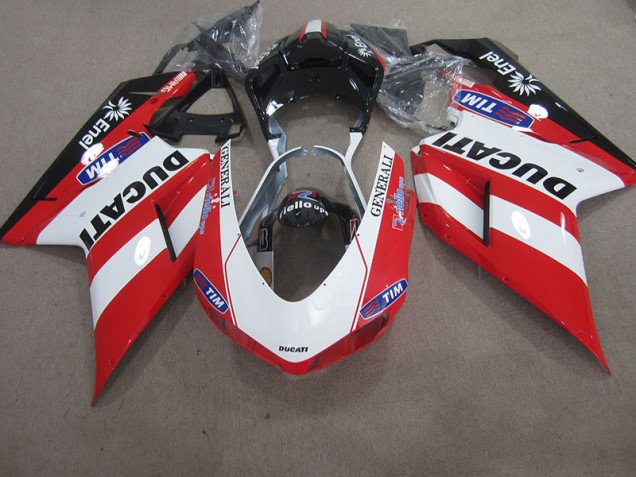 Carénage Ducati 1098 07-14 - Rouge Blanc Generali Tim Carénage Ducati 1098 07-14 - Rouge Blanc Generali Tim