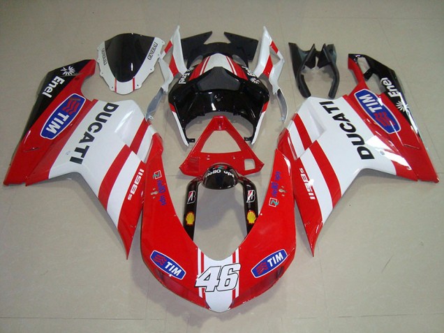 Carénage Ducati 1098 07-14 - Rouge Blanc Tim 46