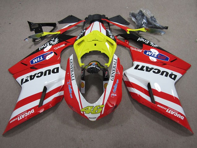 Carénage Ducati 1098 848 07-14 - Rouge Blanc Generali 46 Carénage Ducati 1098 848 07-14 - Rouge Blanc Generali 46