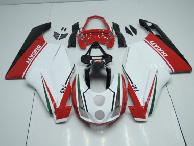 Carénage Ducati 749 999 03-04 - Blanc Rouge avec Queue Ouverte