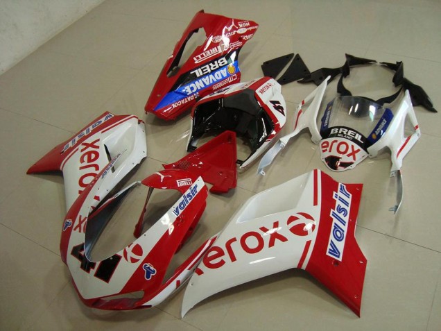 Carénage Ducati 848 1098 1198 07-14 - Blanc Rouge Xerox Carénage Ducati 848 1098 1198 07-14 - Blanc Rouge Xerox