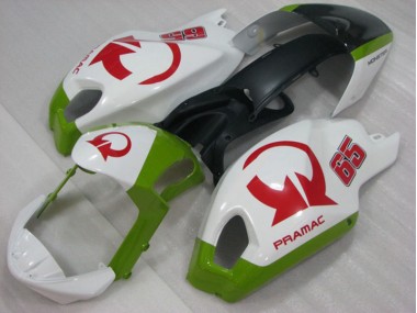 Carénage Ducati Monster 696 08-12 - Blanc Rouge PRAMAC 65