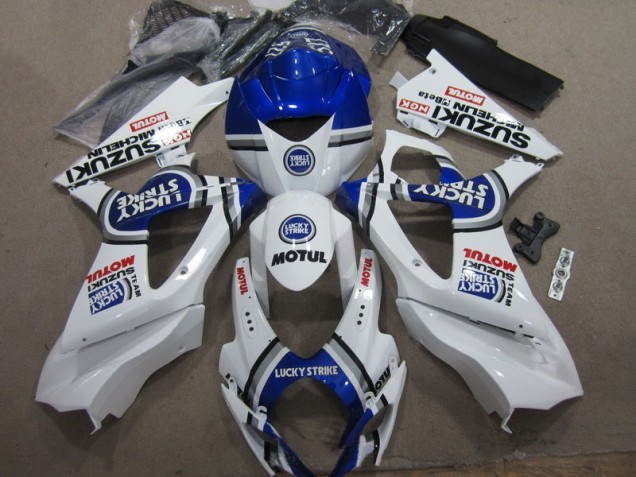 Carénage GSXR 1000 K7 07-08 - Blanc Bleu Lucky Strike Rouge Motul Carénage GSXR 1000 K7 07-08 - Blanc Bleu Lucky Strike Rouge Motul