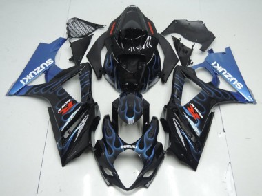 Carénage GSXR 1000 K7 07-08 - Noir Bleu Flamme
