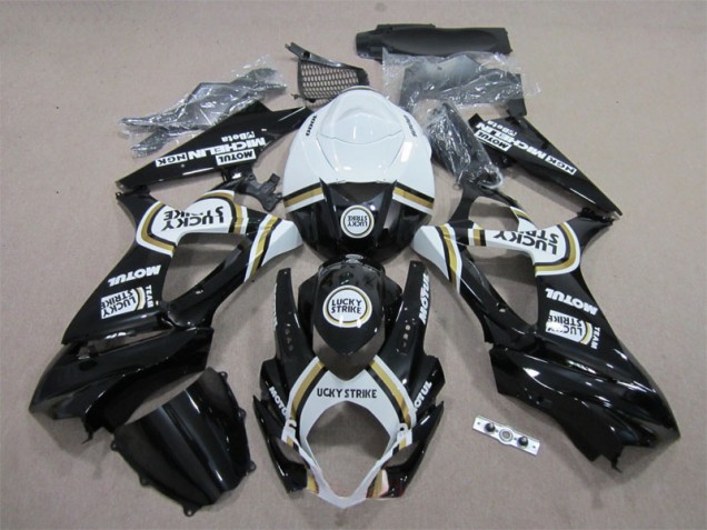 Carénage GSXR 1000 K7 07-08 - Noir Lucky Strike Blanc Motul Carénage GSXR 1000 K7 07-08 - Noir Lucky Strike Blanc Motul