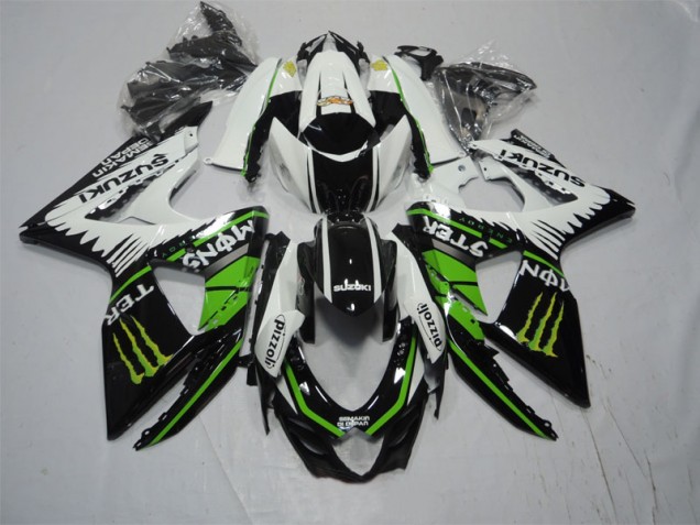 Carénage GSXR 1000 K9 09-16 - Noir Blanc Vert Monster Pizzoli Carénage GSXR 1000 K9 09-16 - Noir Blanc Vert Monster Pizzoli