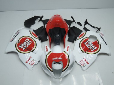 Carénage GSXR 1300 Hayabusa 96-07 - Blanc Rouge Lucky Strike Motul