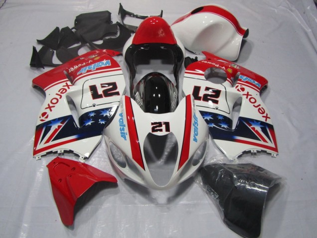 Carénage GSXR 1300 Hayabusa 96-07 - Blanc Rouge Xerox 21 Carénage GSXR 1300 Hayabusa 96-07 - Blanc Rouge Xerox 21