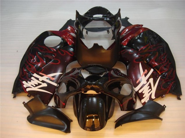 Carénage GSXR 1300 Hayabusa 96-07 - Noir Rouge Flamme