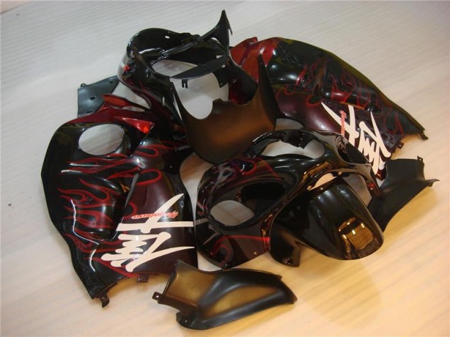 Carénage GSXR 1300 Hayabusa 96-07 - Noir Rouge Flamme