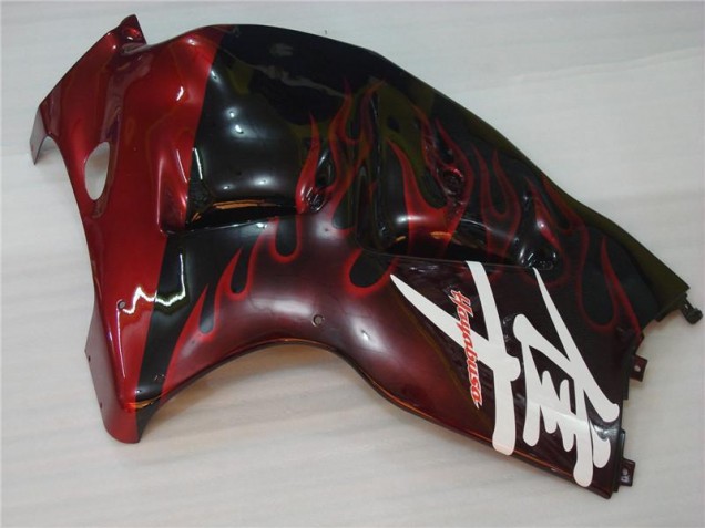 Carénage GSXR 1300 Hayabusa 96-07 - Noir Rouge Flamme
