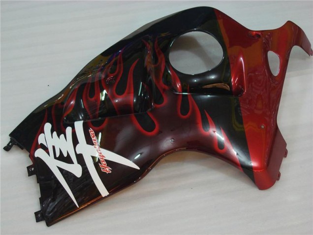 Carénage GSXR 1300 Hayabusa 96-07 - Noir Rouge Flamme