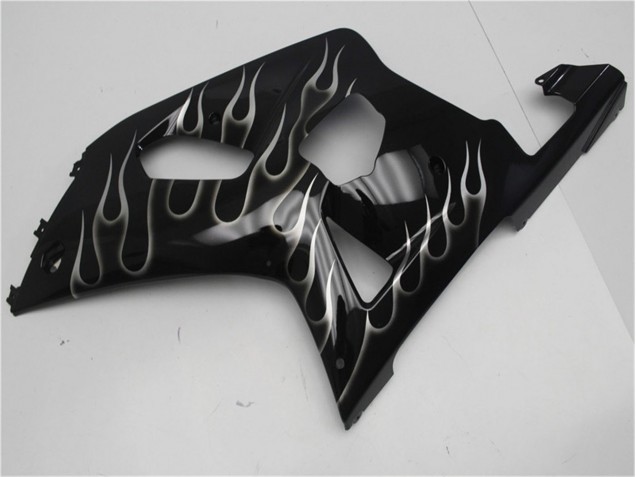 Carénage GSXR 600 / 750 K1 K2 K3 01-03 - Noir Blanc Flamme