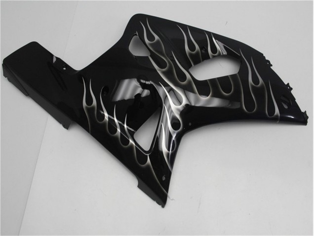Carénage GSXR 600 / 750 K1 K2 K3 01-03 - Noir Blanc Flamme