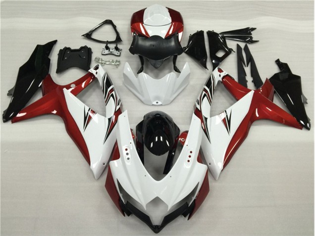 Carénage GSXR 600 / 750 K8 08-10 - Blanc Rouge Noir