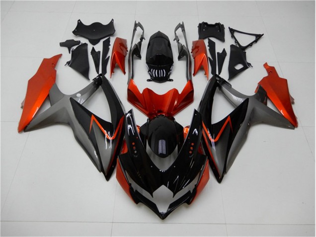 Carénage GSXR 600 / 750 K8 08-10 - Noir Orange Gris Carénage GSXR 600 / 750 K8 08-10 - Noir Orange Gris