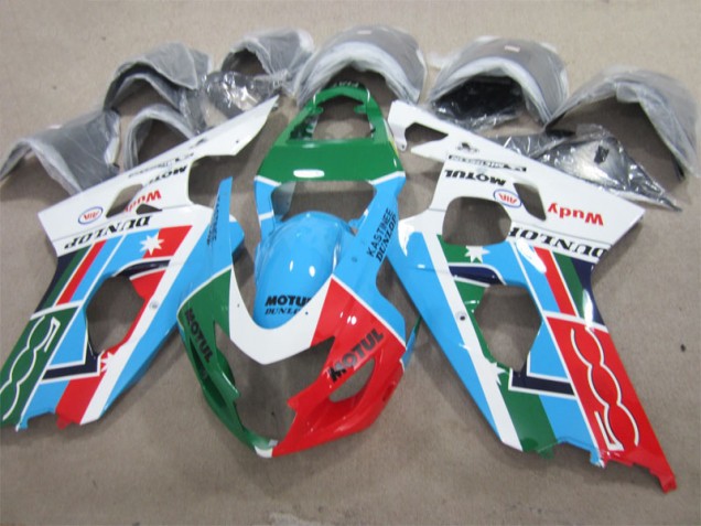 Carénage GSXR 600 K1 K2 K3 01-03 - Bleu Vert Blanc Motul