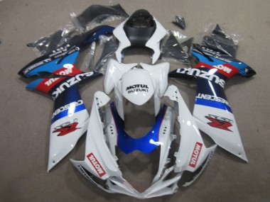 Carénage GSXR 600 K11 11-24 - Blanc Bleu Motul