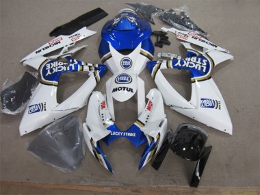 Carénage GSXR 600 K6 06-07 - Blanc Bleu Lucky Strike Motul