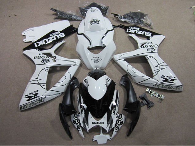 Carénage GSXR 600 K6 06-07 - Blanc Noir Corona Extra