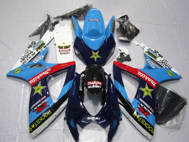 Carénage GSXR 600 K6 06-07 - Bleu Blanc Rockstar Makita