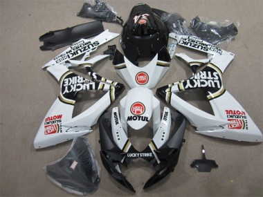 Carénage GSXR 600 K6 06-07 - Noir Blanc Lucky Strike Motul