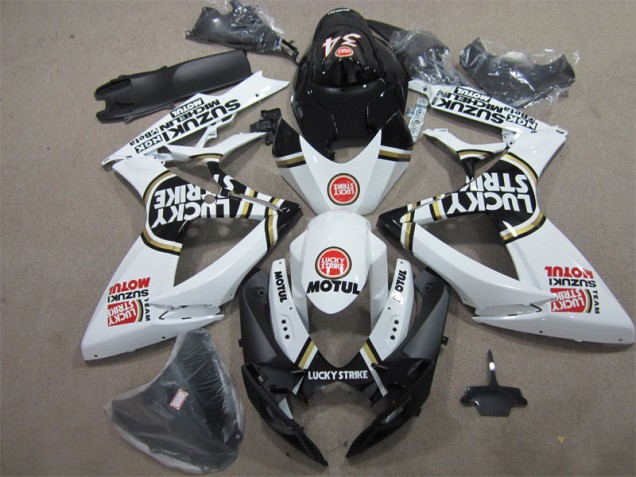 Carénage GSXR 600 K6 06-07 - Noir Blanc Lucky Strike Motul